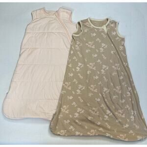 Burt's Bees Beekeeper Sleep Sacks Small Lot of 2 Girls 1.5 & .5 TOG Cotton EUC
